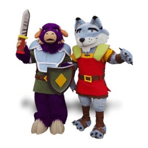 Fox Mascot Costume & Bull Mascot Costume