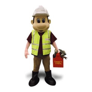 Builder Mascot Costume - with toolbox