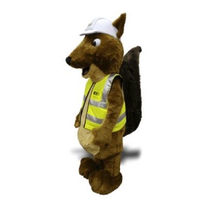 Construction Squirrel Mascot Costume